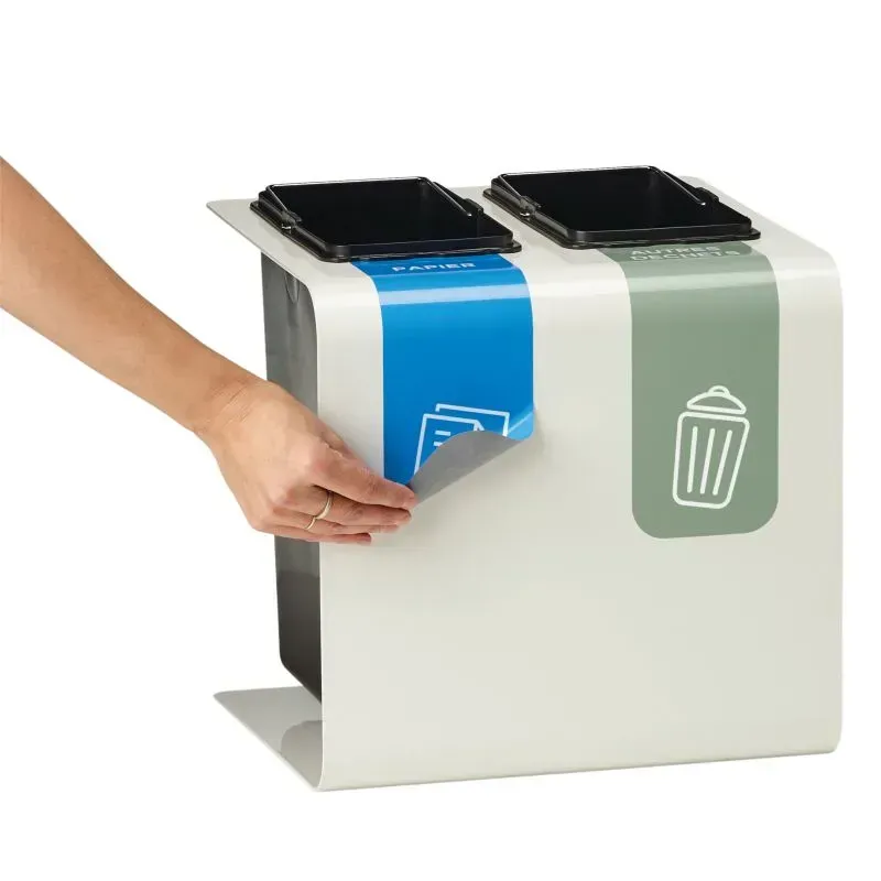 Poubelle de tri sélectif de bureau 2 ou 3 bacs Rossignol Tribu