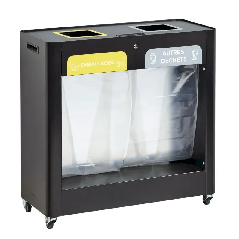 Poubelle tri sélectif Vigipirate à roulettes 2 ou 3 bacs Trimouv