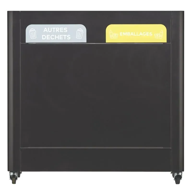 Meuble de tri sélectif sur roues 2 ou 3 flux Rossignol Trimouv