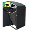 Point de collecte de tri extérieure 3 flux + bacs poubelles - Trirok
