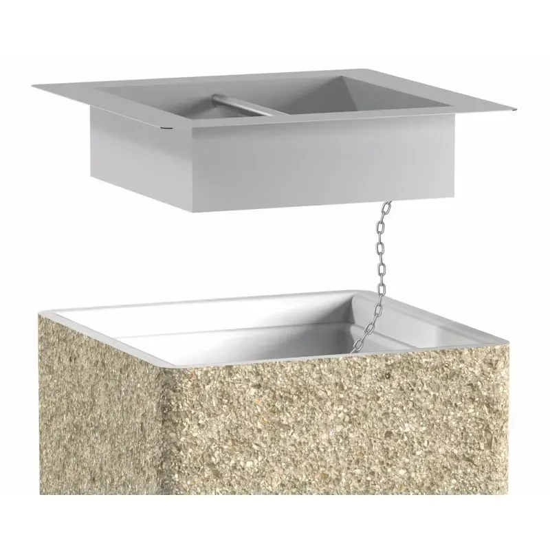 Cendrier béton à poser avec bac inox 9 litres - Rossignol Olympe