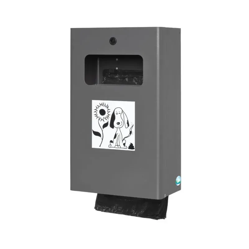 Distributeur mural hygiène canine avec corbeille intégrée - 200 sacs