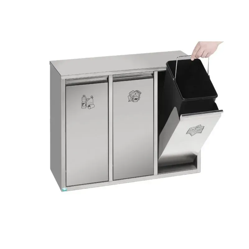 Poubelle de tri sélectif 3 compartiments de 12 litres