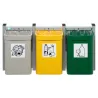 Poubelle murale tri selectif 3 compartiments 15 litres