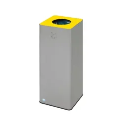 Poubelle de tri sélectif carré couvercle calibré de couleur