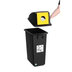 Poubelle de tri 58 litres avec couvercle papier, bouteille