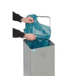 Poubelle de tri sélectif carré couvercle calibré de couleur