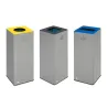 Poubelle de tri sélectif carré couvercle calibré de couleur