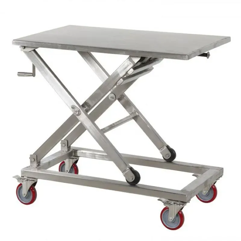 Table élévatrice manuelle inox 300 kg