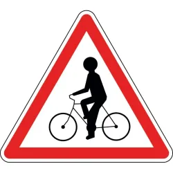 Panneau débouché de cyclistes venant de droite ou de gauche - A21