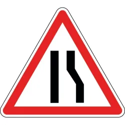 Panneau chaussée rétrécie par la droite - A3a