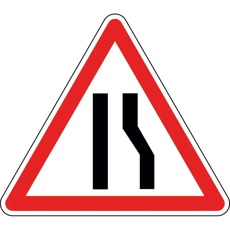 Panneau chaussée rétrécie par la droite - A3a