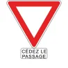Panneau AB3a+M9c - Cédez le passage + panonceau cédez le passage