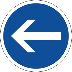 Panneau obligation de tourner à gauche avant le panneau - B21-2