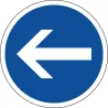 Panneau obligation de tourner à gauche avant le panneau - B21-2