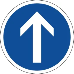 Panneau B21b - Direction obligatoire tout droit