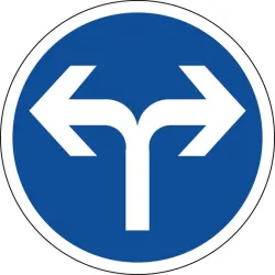 Panneau B21e - Direction obligatoire à droite ou à gauche