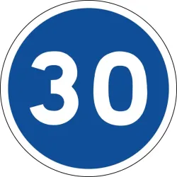 Panneau vitesse minimale obligatoire - B25 - Personnalisable