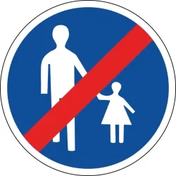 Panneau fin de chemin obligatoire pour piétons - B41