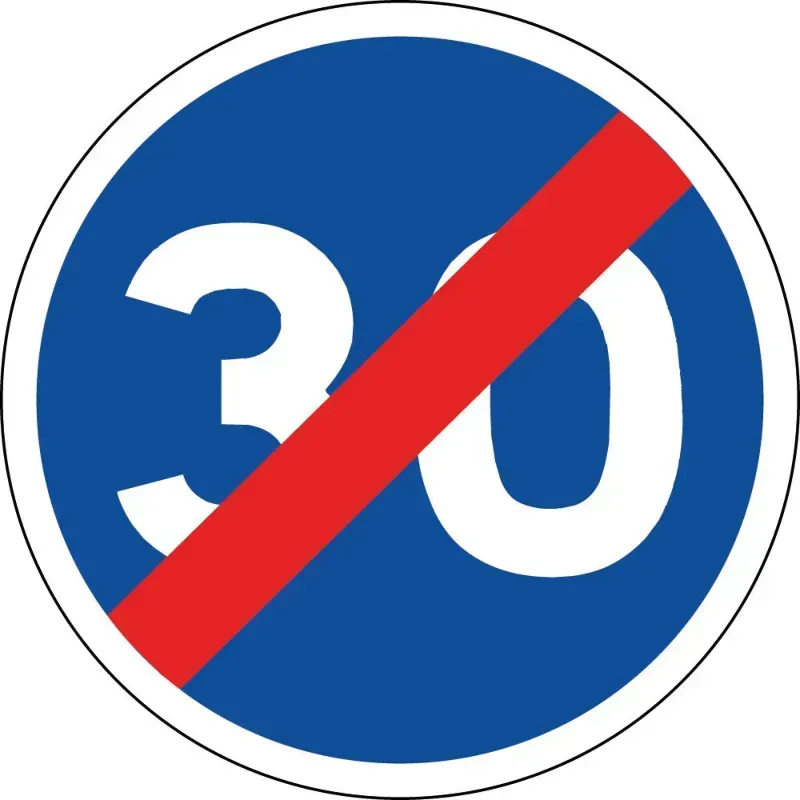 Panneau fin de vitesse minimale obligatoire - B43 - Personnalisable