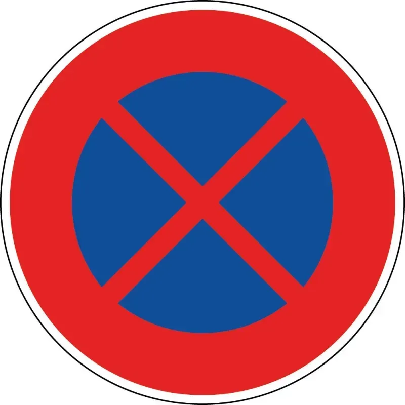 Panneau arrêt et stationnement interdit - B6d