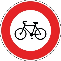 Panneau accès interdit aux cycles - B9b