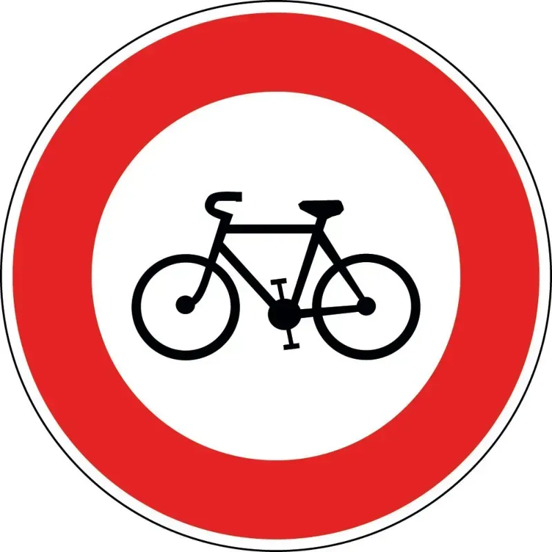 Panneau accès interdit aux cycles - B9b
