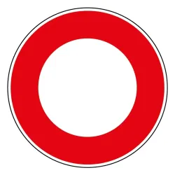 Panneau circulation interdite BK0 temporaire