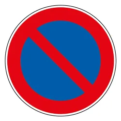 Panneau stationnement interdit BK6a1 temporaire