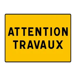 Panneau attention travaux KC122P temporaire