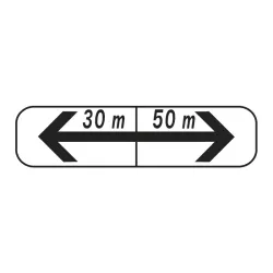 Panonceau distances de stationnement à gauche et à droite M8f bis