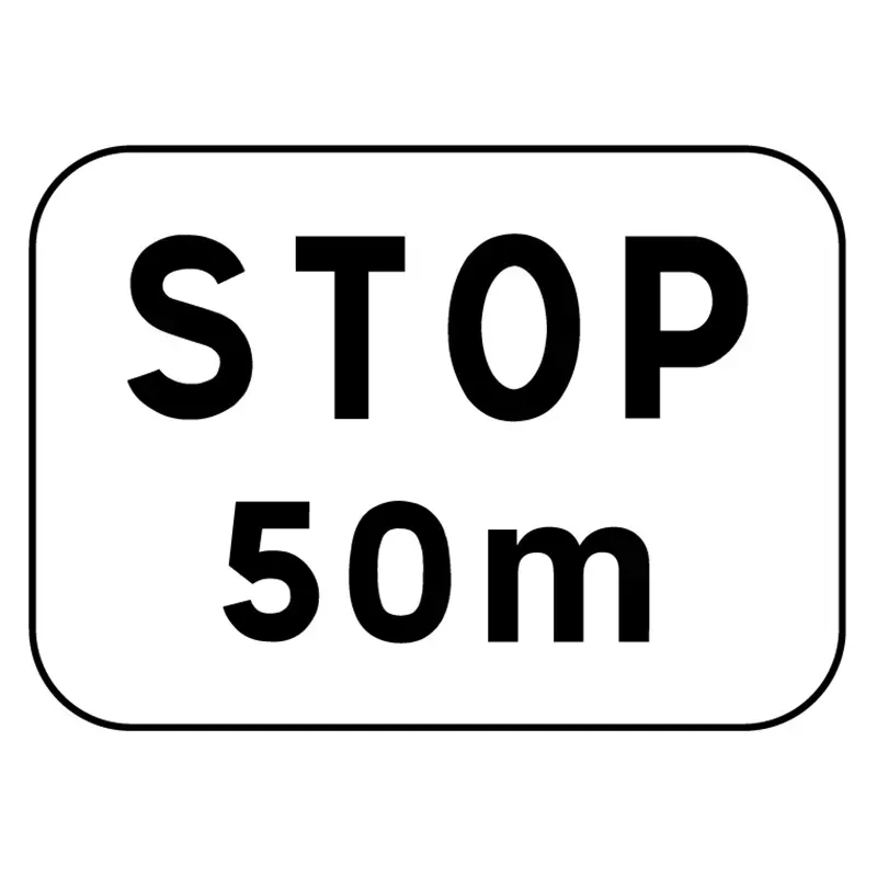 Panonceau complémentaire STOP 50 mètres modèle M5