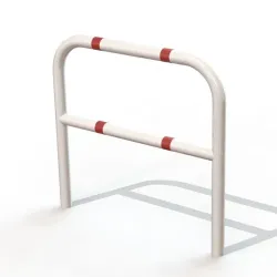 Arceau de sécurité renforcé parking et chantier blanc et rouge