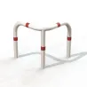 Arceau de sécurité d'angle 3 pieds blanc bande rouge
