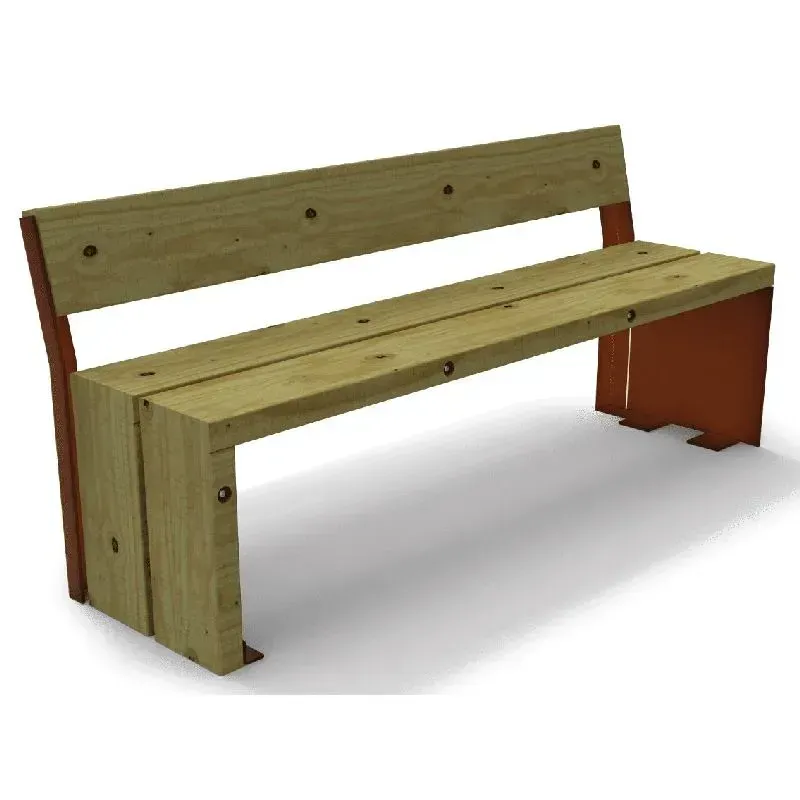 Banc Benito Gavarres UM311R en Corten et bois