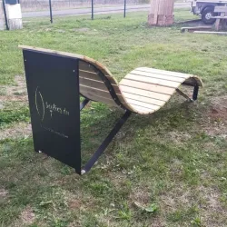 Transat en métal et bois avec logo personnalisable