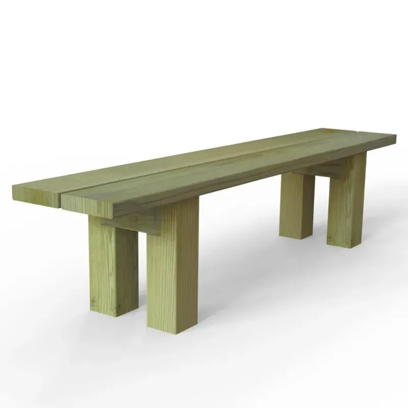 Banc Campagnard en bois de pin pour parc ou jardin public