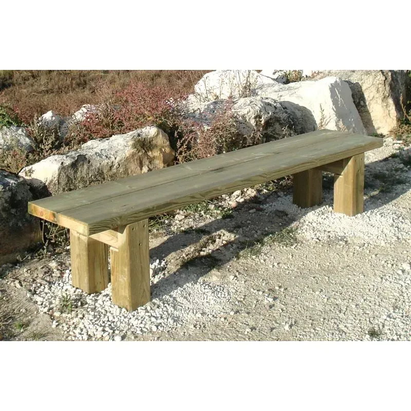 Banc Campagnard en bois de pin pour parc ou jardin public