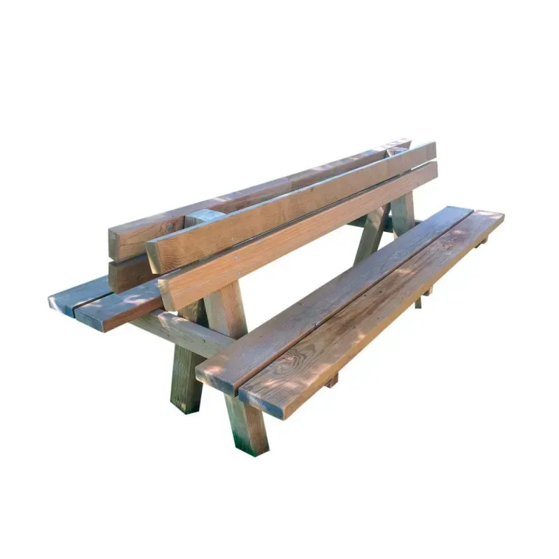 Banc public double Pinède en bois de pin traité autoclave classe 4