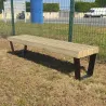 Banquette pour espace public design City en métal et bois