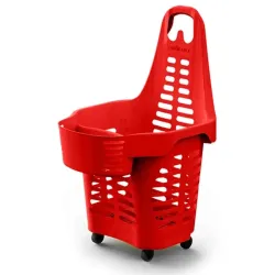 Panier libre service 55 L avec zone produits sensibles et roulettes