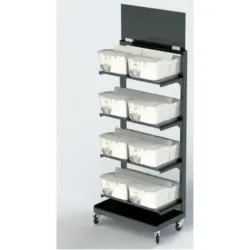 Mobilier sur roulettes pour distributeur de vrac 15 L 