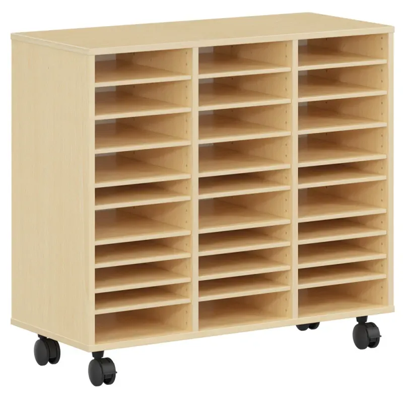 Meuble à roulettes 30 cases en mélaminé