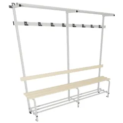 Vestiaire 8 porte-manteaux et banc en mélaminé