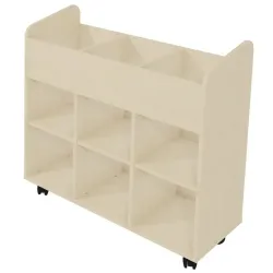 Bac à albums mobile 9 cases en mélaminé