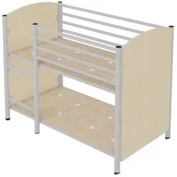 Lit superposé mobile en mélaminé et pieds époxy