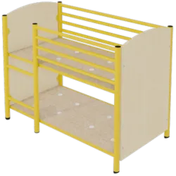 Lit superposé en mélaminé et pieds époxy à roulette