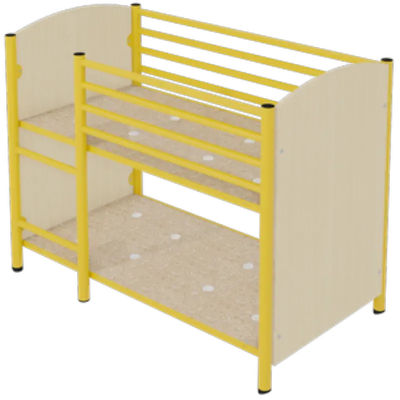 Lit superposé en mélaminé et pieds époxy à roulette