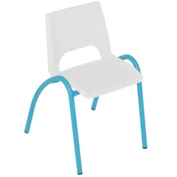 Chaise Ciel pour enfant avec coque plastique et pieds acier