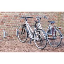 Ratelier 1 vélo mural avec arceau bloque roue - Angle 90°